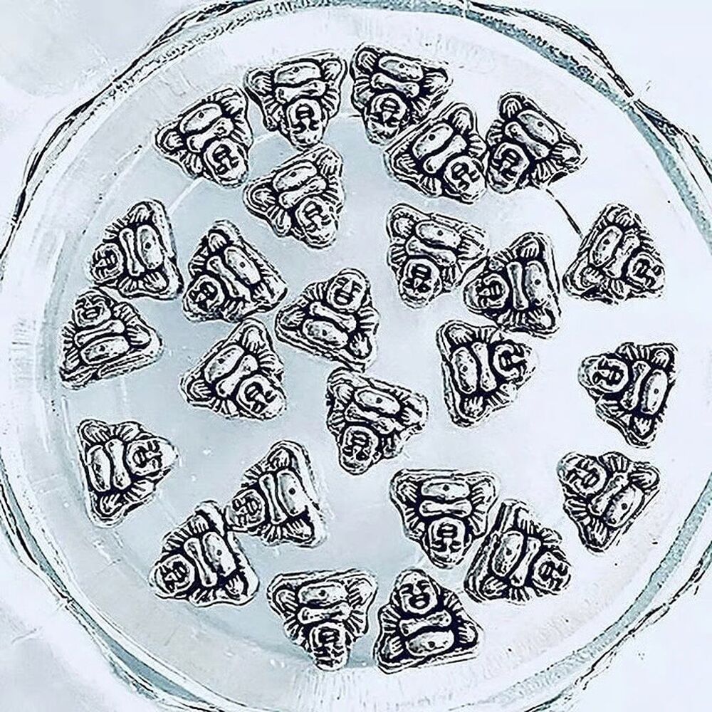 25pcs Beads for Jewelry Making Tibetan Silver Buddha Bead #9552